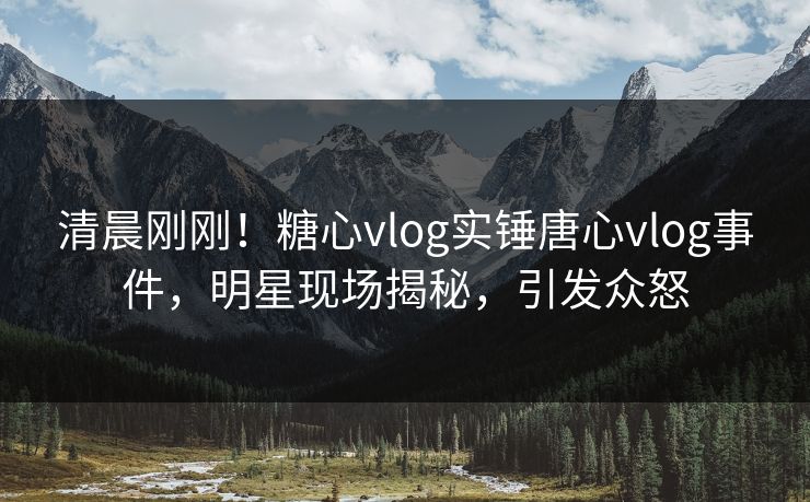 清晨刚刚！糖心vlog实锤唐心vlog事件，明星现场揭秘，引发众怒