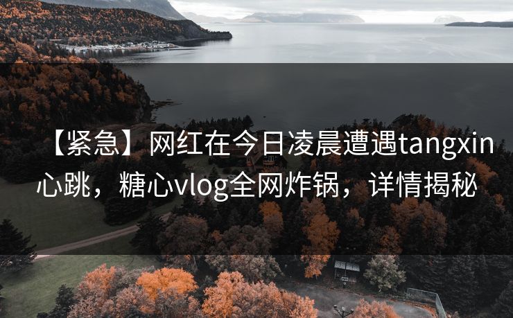 【紧急】网红在今日凌晨遭遇tangxin心跳，糖心vlog全网炸锅，详情揭秘