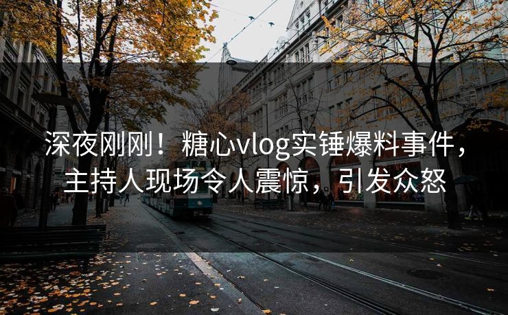 深夜刚刚！糖心vlog实锤爆料事件，主持人现场令人震惊，引发众怒