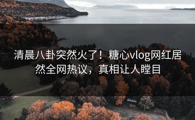 清晨八卦突然火了！糖心vlog网红居然全网热议，真相让人瞠目