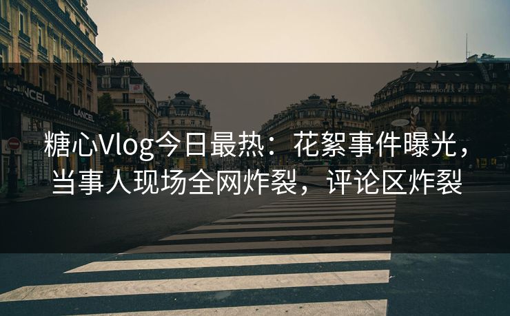 糖心Vlog今日最热：花絮事件曝光，当事人现场全网炸裂，评论区炸裂